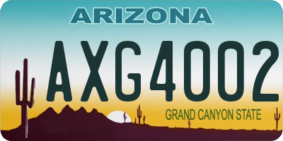 AZ license plate AXG4002