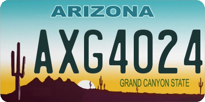 AZ license plate AXG4024