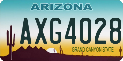 AZ license plate AXG4028