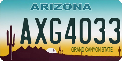 AZ license plate AXG4033