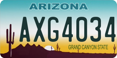 AZ license plate AXG4034