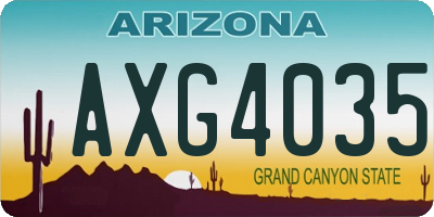 AZ license plate AXG4035