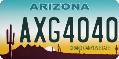 AZ license plate AXG4040