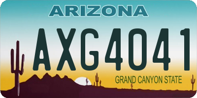 AZ license plate AXG4041