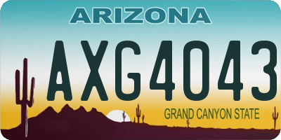 AZ license plate AXG4043