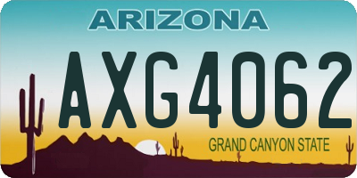 AZ license plate AXG4062