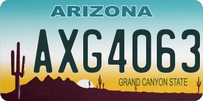 AZ license plate AXG4063