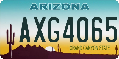 AZ license plate AXG4065