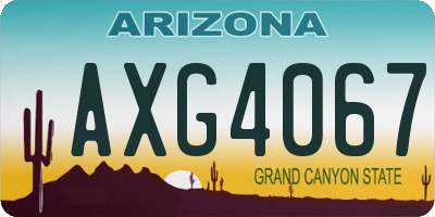 AZ license plate AXG4067
