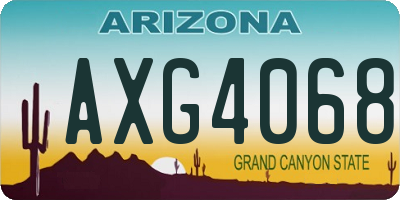 AZ license plate AXG4068