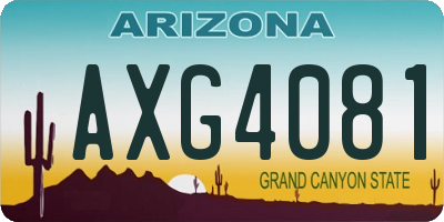 AZ license plate AXG4081
