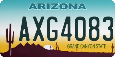 AZ license plate AXG4083