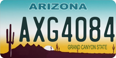 AZ license plate AXG4084