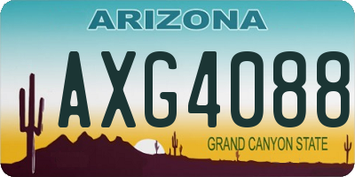 AZ license plate AXG4088