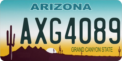AZ license plate AXG4089
