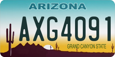 AZ license plate AXG4091