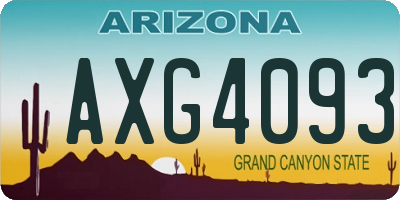 AZ license plate AXG4093