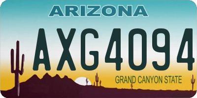 AZ license plate AXG4094