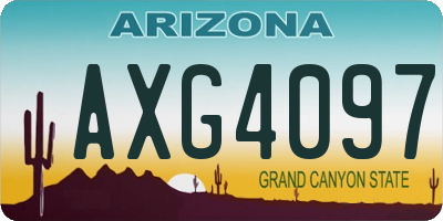 AZ license plate AXG4097