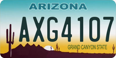 AZ license plate AXG4107