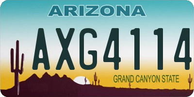 AZ license plate AXG4114