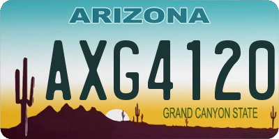 AZ license plate AXG4120