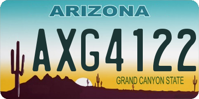 AZ license plate AXG4122