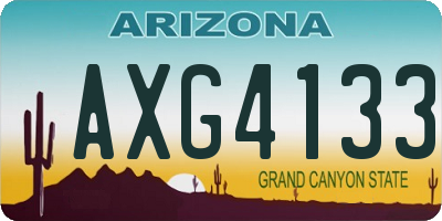 AZ license plate AXG4133