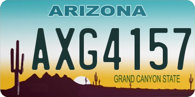 AZ license plate AXG4157