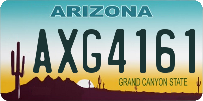 AZ license plate AXG4161