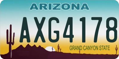 AZ license plate AXG4178