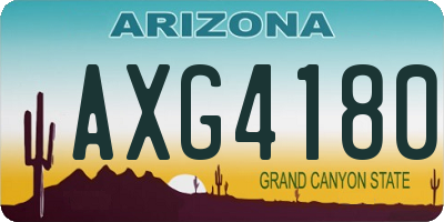 AZ license plate AXG4180