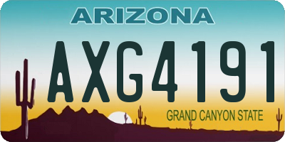 AZ license plate AXG4191