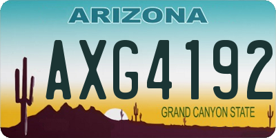 AZ license plate AXG4192