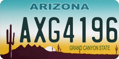 AZ license plate AXG4196