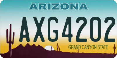 AZ license plate AXG4202