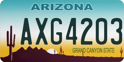 AZ license plate AXG4203