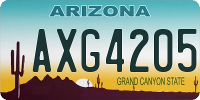 AZ license plate AXG4205