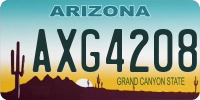 AZ license plate AXG4208