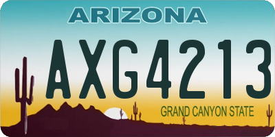 AZ license plate AXG4213