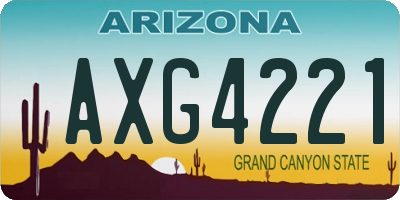 AZ license plate AXG4221