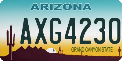 AZ license plate AXG4230