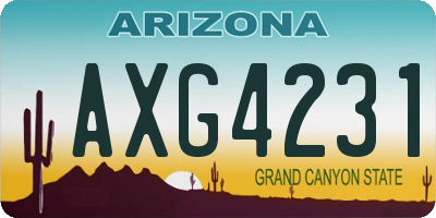 AZ license plate AXG4231
