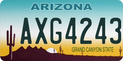 AZ license plate AXG4243