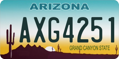 AZ license plate AXG4251