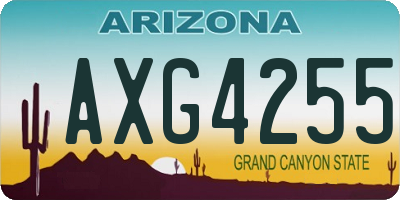 AZ license plate AXG4255