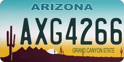 AZ license plate AXG4266