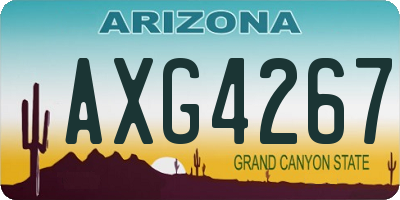 AZ license plate AXG4267