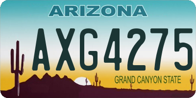 AZ license plate AXG4275