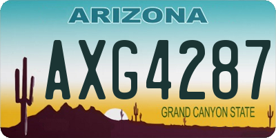 AZ license plate AXG4287
